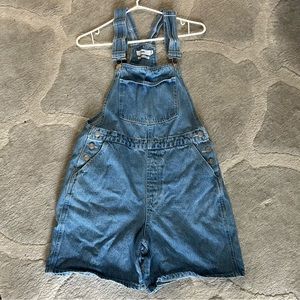 TWIK Blue Denim Overall Cotton Shorts Jean Shortall Small
